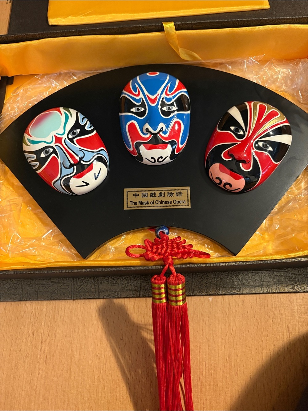 The Mask of Chinese Opera Decorative Wall Plaque - Red, Blue, Black